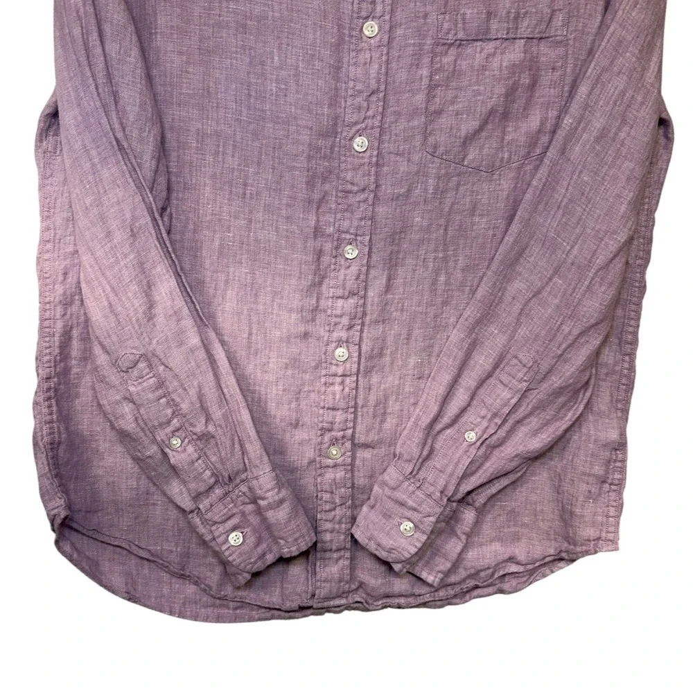 J. Crew Baird McNutt Irish Linen Slim Fit Shirt Mens Medium Lavender Purple